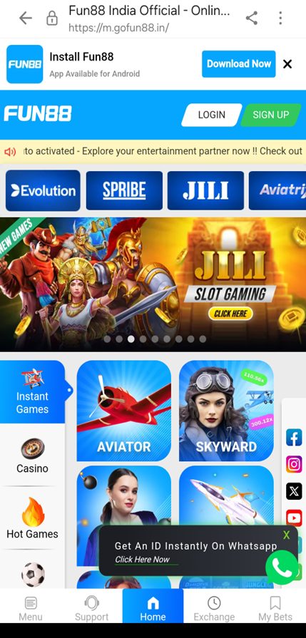 FUN88 App Download Step 1