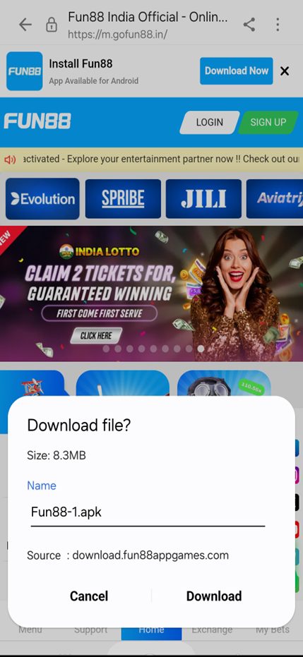 FUN88 App Download Step 3